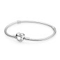 Bracelet Moments en argent 925/1000e, Fermoir Coeur - 18 cm
