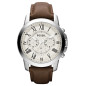 Montre Homme Fossil FS4735 - Collection  GRANT style Mode avec cuir et acier - Mouvement Quartz - Chronographe