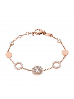 Bracelet Femme Fossil JF01739791 - Collection nacre rose Vintage Glitz style Tendance avec acier et nacre