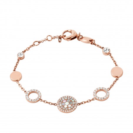 Bracelet Femme Fossil JF01739791 - Collection nacre rose Vintage Glitz style Tendance avec acier et nacre