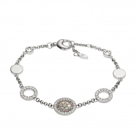Bracelet Femme Fossil JF02311040 - Collection MOP Watchmaker Vintage  Glitz  style Tendance avec acier et nacre
