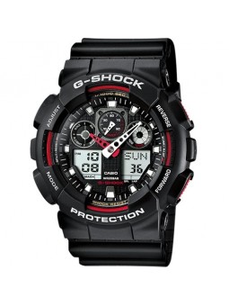 Montre Homme CASIO G- Shock Rouge Résine noire - GA-100-1A4ER