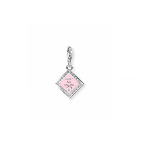 Charm Pendentif  baby on board  en argent, Oxyde de zirconium et émail Rose Thomas Sabo 1117-041-9
