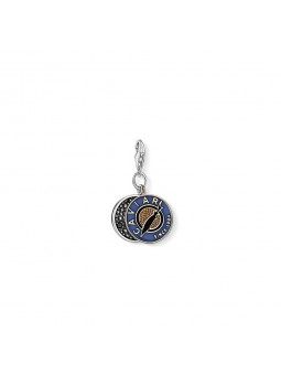 Charm Pendentif  caviar  en argent 925/1000, Oxyde de zirconium et émail bleu Thomas Sabo 1107-565-7