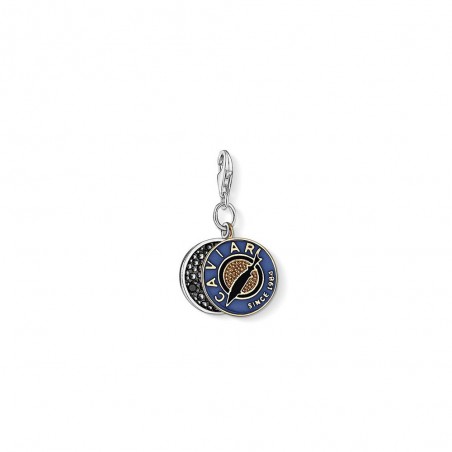 Charm Pendentif  caviar  en argent 925/1000, Oxyde de zirconium et émail bleu Thomas Sabo 1107-565-7