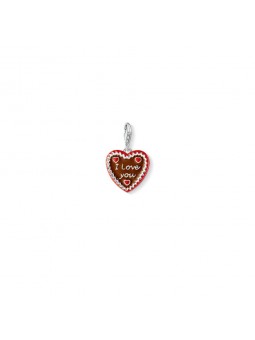 Charm Pendentif  coeur pain d'épice  en argent 925/1000 et émail 1096-007-2
