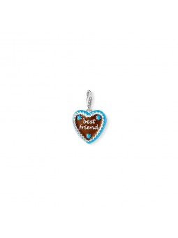 Charm Pendentif  coeur pain d'épice best friend  en argent 925/1000 et émail 1099-007-2