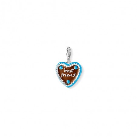 Charm Pendentif  coeur pain d'épice best friend  en argent 925/1000 et émail 1099-007-2
