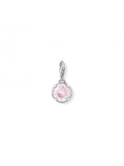 Charm Pendentif  cristal Rose  en argent 925/1000 et Oxyde de zirconium Rose 1246-048-9