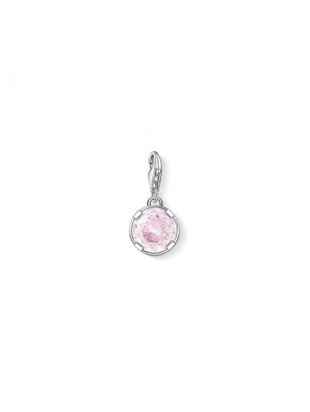 Charm Pendentif cristal Rose en argent 925/1000 et Oxyde de zirconium Rose 1246-048-9 Charm Pendentif cristal Rose en argent 925/1000 et Oxyde de zirconium Rose 1246-048-9