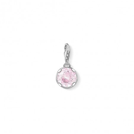 Charm Pendentif  cristal Rose  en argent 925/1000 et Oxyde de zirconium Rose 1246-048-9