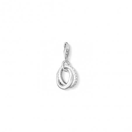 Charm Pendentif  anneaux friends  en argent 925/1000 et Oxyde de zirconium  1252-051-14