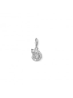Charm Pendentif  coquillage  en argent 925/1000  et Oxyde de zirconium blanc 1219-051-14
