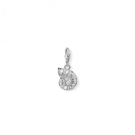 Charm Pendentif  coquillage  en argent 925/1000  et Oxyde de zirconium blanc 1219-051-14