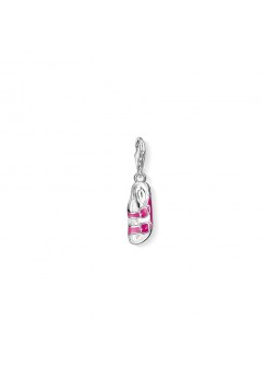 Charm Pendentif  sandale  en argent 925/1000 et émail Rose 1231-007-9