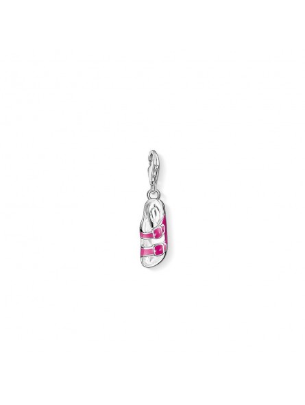 Charm Pendentif sandale en argent 925/1000 et émail Rose 1231-007-9 Charm Pendentif sandale en argent 925/1000 et émail Rose 1231-007-9