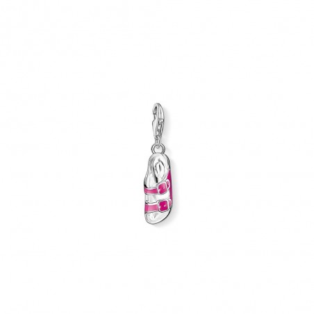 Charm Pendentif  sandale  en argent 925/1000 et émail Rose 1231-007-9