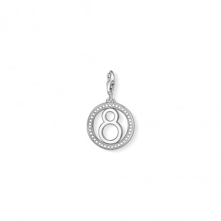 Charm Pendentif  chance 8  en argent 925/1000 et Oxyde de zirconium 1049-051-14
