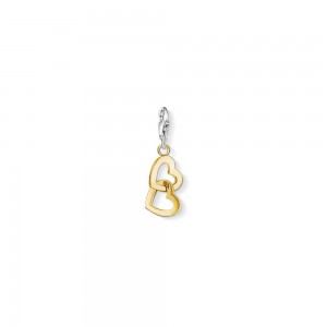 charm pendentif thomas sabo coeur encerclé en plaqué or 18 carats