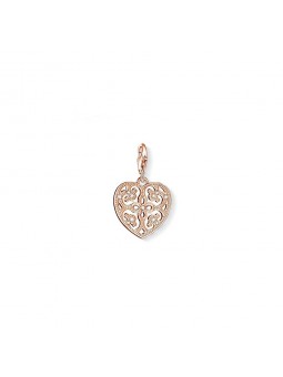 charm pendentif thomas sabo coeur en plaqué or 18 carats et oxydes