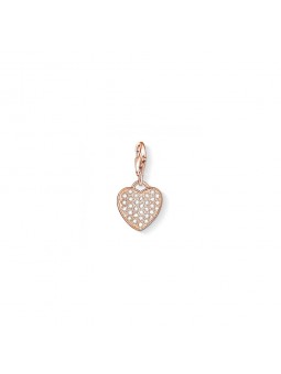 charm pendentif thomas sabo cur en plaqué or rose 18 carats et oxydes