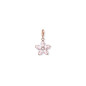 Charm pendentif Thomas Sabo "fleur rose" en argent 925/1000, plaqué or rose 18 carats et quartz rose 0999-537-9 Charm pendentif Thomas Sabo "fleur rose" en argent 925/1000, plaqué or rose 18 carats et quartz rose 0999-537-9