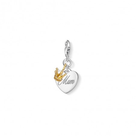 Charm Pendentif Thomas Sabo  coeur Mum  en argent 925/1000 et plaqué or 18 carats -1060-413-12