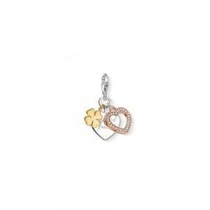 charm pendentif thomas sabo best friend en argent  et plaqué or/rose