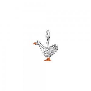 charm pendentif thomas sabo oie en argent et émail noir et