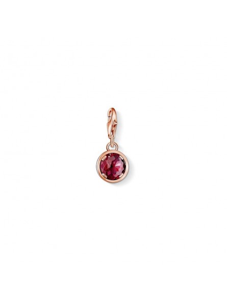 Charm pendentif Thomas Sabo "Cristal rouge" en argent 925/1000 et plaqué or rose 18 carats-0992-540-10