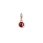 Charm pendentif Thomas Sabo "Cristal rouge" en argent 925/1000 et plaqué or rose 18 carats-0992-540-10