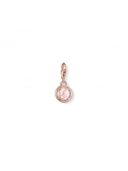charm pendentif thomas sabo cristal rose en argent et plaqué or rose