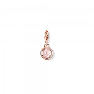 charm pendentif thomas sabo cristal rose en argent et plaqué or rose