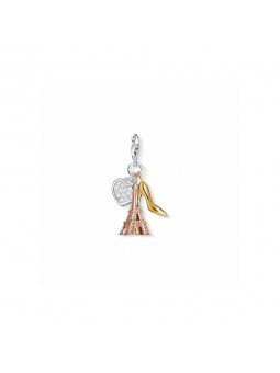 charm pendentif thomas sabo tour eiffel en argentet plaqué or rose
