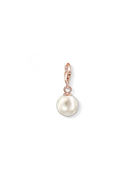 Charm pendentif Thomas Sabo "Perle" en argent 925/1000 et plaqué or rose 18 carats-1025-533-14 Charm pendentif Thomas Sabo "Perle" en argent 925/1000 et plaqué or rose 18 carats-1025-533-14