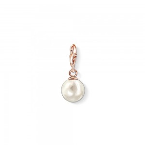 charm pendentif thomas sabo perle en argent et plaqué or rose