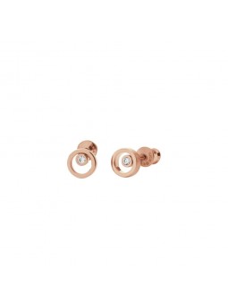 Boucles d'oreilles Skagen en acier inoxydable doré rose et cristaux -SKJ0853791 sur planète bijouterie