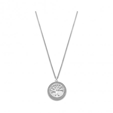 Collier Femme Lotus Style en acier et cristaux LS1869-1-1