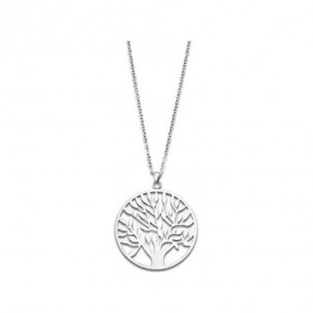 Lotus Style - Collier acier, pendentif arbre de vie - Réf LS1898-1/1