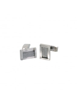 Boutons de manchettes Phebus créations en acier et câble 85-0014
