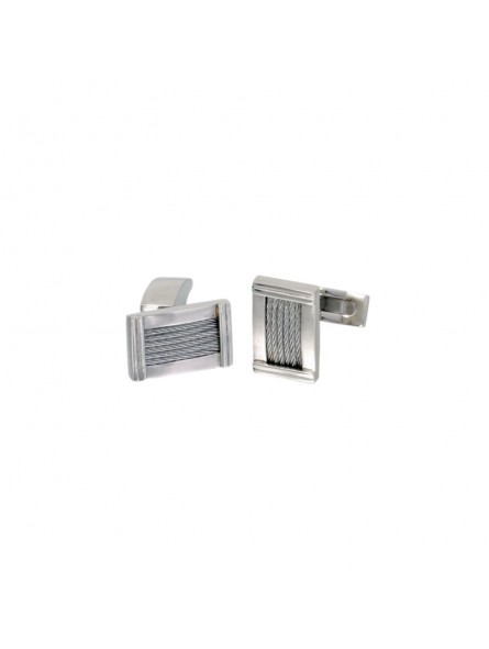 Boutons de manchettes Phebus créations en acier et câble 85-0014