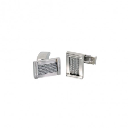 Boutons de manchettes Phebus créations en acier et câble 85-0014