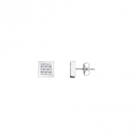 Boucles d'oreilles Phebus créations en acier et carbone  87-0001-B