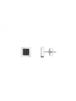 Boucles d'oreilles Phebus créations en acier et carbone  87-0001-N