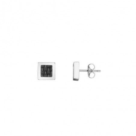 Boucles d'oreilles Phebus créations en acier et carbone  87-0001-N