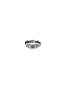 Bague Phebus créations pour homme en acier et câble noir- 15-0262-N-60- sur PLANETE BIJOUTERIE