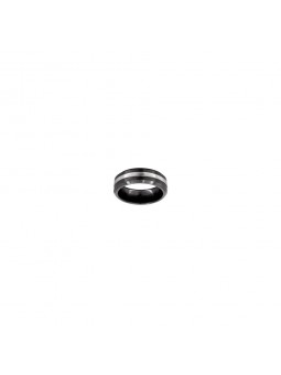 Bague Phebus créations pour Homme en acier et céramique noir-15-0264-N-60 -Taille 60
