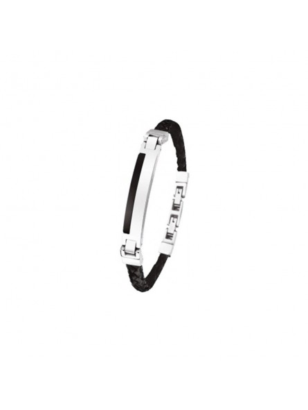 Bracelet Phebus créations pour homme en acier, céramique et cuir - 35-0809 Bracelet Phebus créations pour homme en acier, céramique et cuir - 35-0809