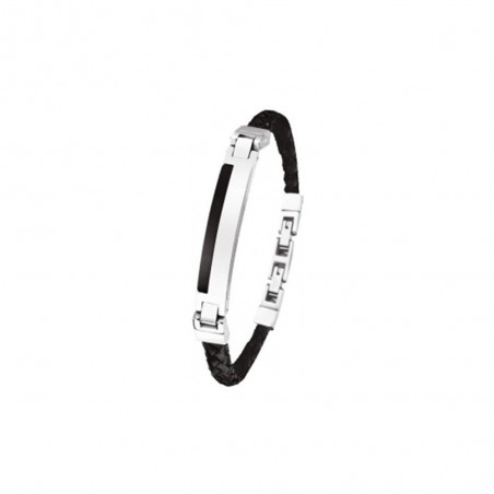 bracelet phebus créations pour homme en acier céramique et cuir