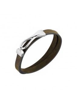Bracelet Phebus créations pour Homme en acier et cuir 35-0843